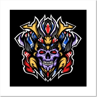 Prince of samurai skulls vector Posters and Art